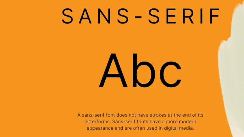 jenis huruf tipografi sans serif